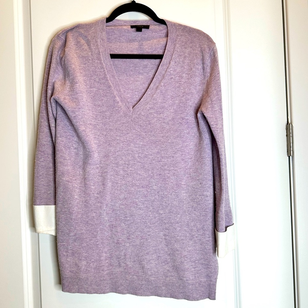 J.Crew V-neck purple cuffed sweater